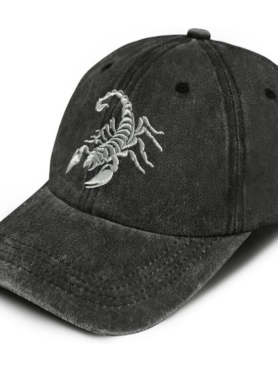 Women\'s Animal Embroidered Baseball Cap Black Gray Lightweight Casual Scorpion main image 5